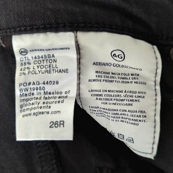 AG Adriano Goldschmied The Prima Mid Rise Cigarette Leg Skinny Jeans Black 26 - Picture 9 of 15